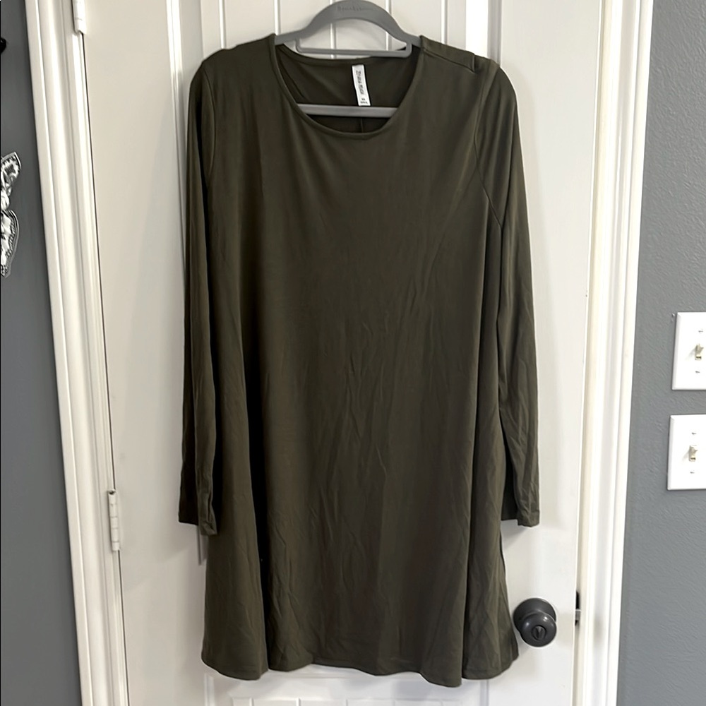 Olive Green Long Sleeve Dress